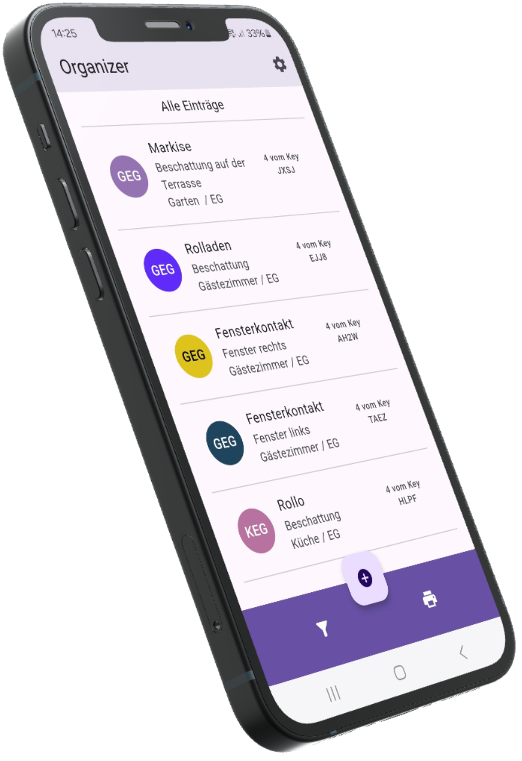 Hauptansicht der App